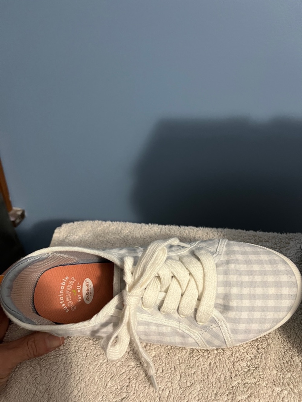 Dr. Scholl's White Gingham Lace-Up Sneakers